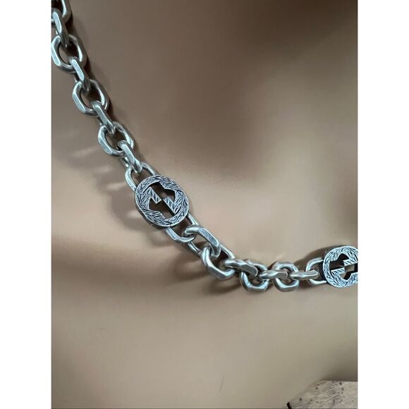 Gucci reversible gg silver tone necklace - Picture 9 of 13